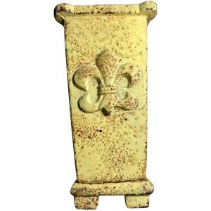 Rare 19th C. French Cast Iron Planter- Fleur de Lis Cemetery Gravesite Vase